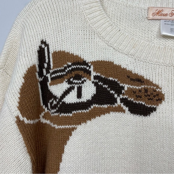Mara Hoffman Runway Mirrored Camel Head Crewneck Alpaca Blend Sweater XS Rare - Picture 12 of 16